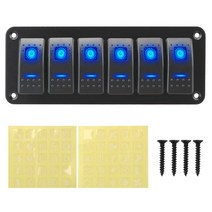 카라반 캠핑카 부품 수리용품 24v 12v 스위치 패널 6 라이트 토글 led 방수 자동차 자동차 액세서리 해양 보트 캐러밴 rv 트레일러 트럭 차량, 씨엔, 파란색
