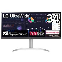 LG 모니터 디스플레이 34WQ650-W 34인치울트라 와이드(2560×1080)IPS 비광택DisplayHDR 400100Hz 대응USB Type-C HDMI DisplayPort스피커 탑재높이 조절3년 무휘점 보증