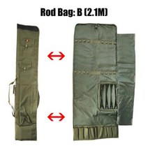W.P.E 낚싯대 가방 1.5M/2.1MPORTABLE 잉어 릴 스토리지 캐리어 FOLDABLE 옥스포드 헝겊 낚시 태클 큰 배꼽, RodbagB-2.1m