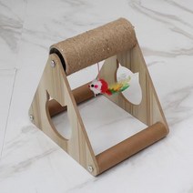 고양이 스크래쳐 롤러 목마 장난감, 고양이 스크래칭 튜브 + 소형 지지대(고양이 전용)
