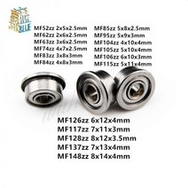 소형 플랜지 베어링 얇은 벽 금속 차폐 10 개 MF52ZZ MF62ZZ MF63ZZ MF74ZZ MF83ZZ MF84ZZ, MF63ZZ 3x6x2.5mm
