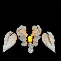 빈티지 인테리어소품 아기천사 천사 미니 석고상 인형 앤틱 엔틱 소품 오브제 석고 인형 조각상, 누워있는 천사 (우)