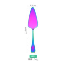 가성비 1 조각 다채로운 스테인레스 스틸 톱니 모양의 가장자리 케이크 서버 블레이드 커터 파이 피자 삽 주걱 베이킹 도구 Dropshipping 호환, 01 rainbow