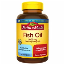 Nature Made 네이처메이드 오메가3 피쉬 오일 1000mg 90 소프트젤, 90정, 1개