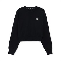 엠엘비 맨투맨 크롭핏 여성 베이직 스몰로고 NY 블랙