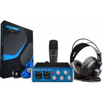PreSonus 오디오박스 96 스튜디오 USB 2.0 레코딩 번들 인터페이스 헤드폰 마이크 원 아티스트 에이블톤 라이브 라이트 DAW 소프트웨어 포함 가성비 추천 미국직구