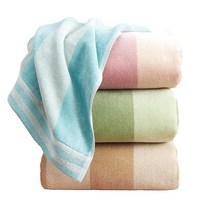 대형 비치 타월 4개 세트 성인용 부드러운 카바나 스트라이프 및 100% 면 벨루어 풀 가볍고 빠른 건조 팩 여성 남성용 귀여운 USA 미국, Multi - Blue, Linen, Green, Pi