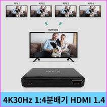 NEXT-724SP4K 스플리터 분배기 HDMI 8포트 1:4복제 동일화면 매장디스플레이