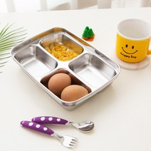 파파러브 스텐 캠핑용식판 다이어트 식판 국산식판 급식판 6종, 4구식판 1500ml