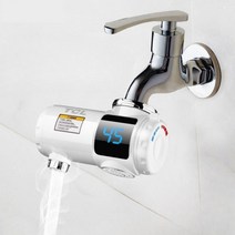 온수 세면대 전기 순간 온수기 자동 온열 수도꼭지, A.하얀색