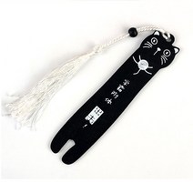 고양이 나무 북마크 책갈피 동물 우드 페이지홀더 북마커 북홀더, 기본, 블랙