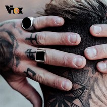 패션반지 Vnox 남성용 고딕 펑크 반지 시그넷 반지 라운드 스퀘어 탑 스탬프 핑거 밴드 청키 소년 십대 록 쥬얼리 형제 반지