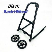 자전거트롤리 토픽트레일러 brompton 접이식 후면 랙 easywheel 수하물 합금, 랙 휠 블랙
