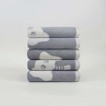 유진타올 동물그림 오가닉수건 150g, 그레이, 10개