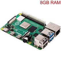 최신 라즈베리 파이 4 모델 b 8gb ram bcm2711 쿼드 코어 cortex-a72 arm v8 1.5ghz 지원 2.45.0ghz wifi 블루투스 5.0, 8g