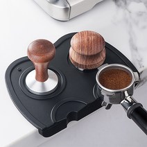 홈인홀 디스트리뷰터 탬퍼 홀더 탬핑 스테이션 템퍼 탬핑 매트, 탬핑매트 일자형 블랙