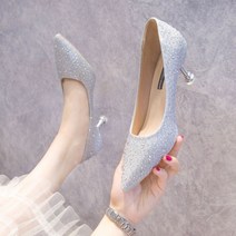 셀럽당 여성용 큐빅 스틸레토 힐 패션 펌프스 5cm 7cm Y01441