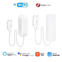 누수탐지기 tuya zigbee water sensor wifi 누수 감지기 flood leak alarm works with zigbee hub smart home, 와이파이 02