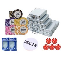 컬러칩 라스베가스 국제규격 카지노칩 경기용 숫자칩 포커칩 하드케이스 세트 100p 200p 300p 500p, 투명 아크릴케이스 100p 세트
