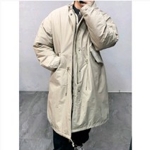 레어코드 패딩 탈부착 오버핏 기본 남녀공용 무지 개파카 미군 롱야상 (검정 카키 베이지)