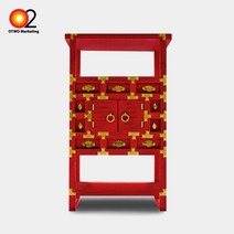 [오투아트] DIY 조선시대 미니목가구 만들기 - 3단장 미니어쳐, 레드