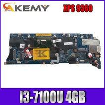 Akemy 브랜드의 새로운 I3-7100U 4GB DELL XPS 9360 노트북 마더 보드 LA-D841P CN-0J54PM J54PM 메인 100%, 한개옵션0