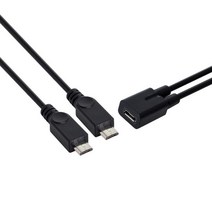 Cablecc 2 Micro USB Male Splitter-Micro Female 연장 충전 케이블 Galaxy S5 i9600 S4 I9500 Note2 N7100 S3 I9, 01 Black