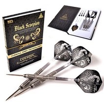 CUESOUL BLACK SCORPION SERIES 24g 텅스텐 스틸 칩 다트 세트 티타늄 코팅 마무리 배럴 (CSBS-M2301), 24 그램, 자연스러운