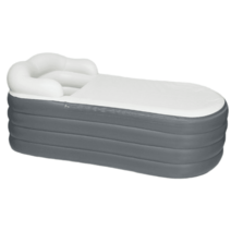 접이식 반신욕조 웰빙 간이 사우나 홈 스파 대형, 다크그레이