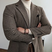 울 자켓 남자 체크 하운드투스 겨울 마이
