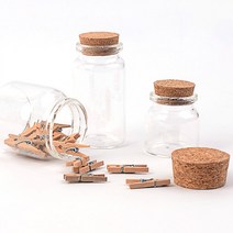 코르크 마개 유리병 작은 꽃차병 비즈통 방향제 공병, 37x70mm, 기본