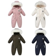 스키복 보드복 -30c 겨울 아기 ​​옷 두꺼운 따뜻한 방한복 아기 후드 재킷 방수 스키 정장 코트 겉옷 바람막이 방한복 명품 점프슈트