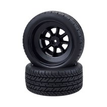 110 RC 쇼트 코스 트럭용 12mm 육각 플라스틱 허브가 있는 4 휠 타이어 고무 미끄럼 방지 표면 액세서리