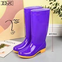 Z3JC 여성 하이탑 방통 주방 논슬립 면 레인부츠