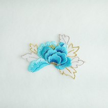 DIY한복 자수패치 그라데이션 와펜 의류부자재, 4홍빛