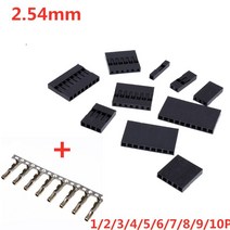 소켓 커넥터 20set 2.54mm dupont 커넥터 2.54 단일 행 플라스틱 쉘 플러그 1p 2p 3p 4p 5p 6p 7p 8p 9p 10p 암 터미널 포함, 10시