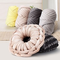 자이언트얀 손뜨개질 가방뜨기 만들기 손뜨개 목도리, 500g 옐로우