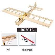 Diy Rc 비행기 580mm 윙스 팬 발사 우드 원격 제어 항공기 초보자용 비행 모델 빌딩 취미 완구 조립되지 않은 키트, 01 R0301B Aircraft PNP