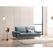 자코모 뉴트 3인 슈렁큰 천연면피 소가죽 소파, 크림아이보리