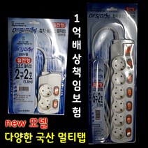 중원 국산 개별스위치 멀티탭 (2구~6구) 내구성 내연성 1억배상 책임보험, 02) 개별 2구 3호 2.5M