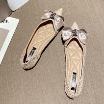 묘먀미 로맨틱 큐빅 왕리본 여성 단화