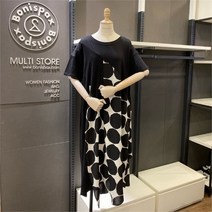 [보니스팍스] NC02 프린트 배색 라운드 원피스 B28OP280