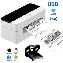 라벨프린터기 휴대용라벨기 택배송장 라벨링기 고속 USB 블루투스 감열식 프린터 라벨 스티커 메이커 데스, 06 USB WIFI Bracket_02 US plug