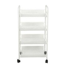 트롤리 4단 스토리지 카트 45-tier 모바일 선반 유닛 트롤리 욕실 롤링 카트 선반, 협력사, 흰색 4층