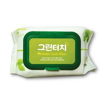 그린터치물티슈(100매 캡형) 국산 아기 유아 대용량물티슈 물티슈100매, 1