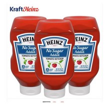 Heinz Tomato Ketchup with No Sugar Added 하인즈 노슈가 무설탕 케찹 29.5oz(836g) 4팩, 1개