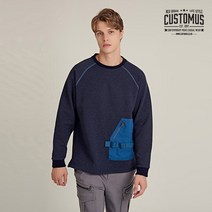 커스텀어스 커스텀어스 빈티지 트렌스 기모 오버핏 맨투맨(네이비)