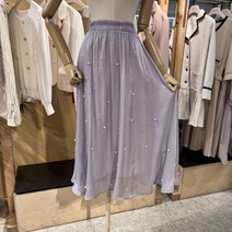 도로시홀릭 진주 드롭 샤 롱 스커트(D23B50582)