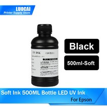 소프트 잉크 500ML 병 LED UV 엡손 R290 R330 1390 1400 1500W 프린터 범용, 한개옵션1, 07 Black-500ml
