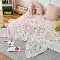 [모던하우스] 보들보들 뱀부100% 거즈블랑켓 120x120 2P 토끼체리 아이보리핑크